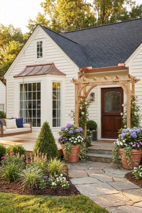 Attractive home exterior with enhanced curb appeal.