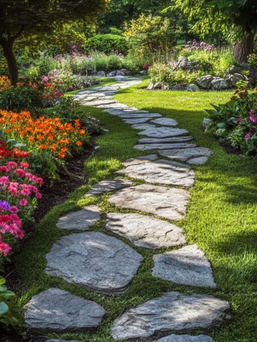 Modern low-maintenance backyard landscape.